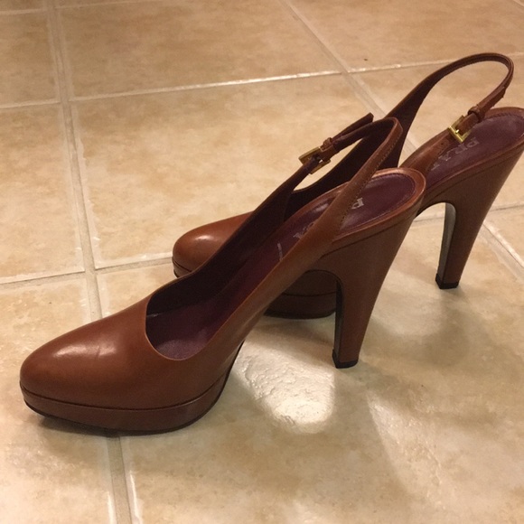 Prada Leather Platform Sling Back Pump - Picture 2 of 4